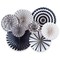 Black & White Graduation Party Fans – Elegant Decor for Celebrations
